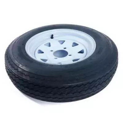 2 Trailer Tires & Rims For Tubeless 4 Lug Wheel 4 Ply 5.30-12 White Spoke • $156.85