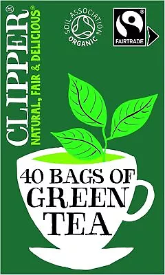 Box Of 40 Teabags Clipper Organic Pure Green Tea Organic Tea For Home & Office  • £3.13