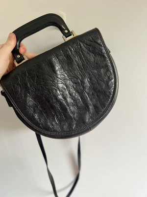 $50 • Buy Oroton Vintage Black Leather Handbag Semi-Circle 