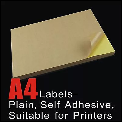 100x A4 Brown Kraft Sticker Paper Sheet Self Adhesive Label Laser Inkjet Printer • $24.95