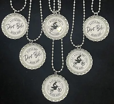 Motocross / Dirt Bike / 6 Bottle Cap Necklaces / Party Favors  / Super Cross • $12