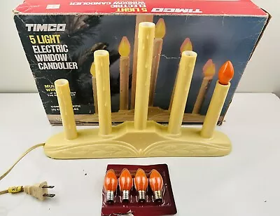 Timco Vintage 5 Light Candelabra Christmas Candle Window Electric • $18.25