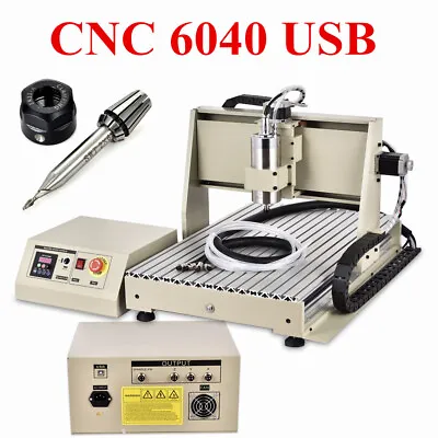 USB 3 Axis CNC 6040Z Router Engraver VFD Drilling Milling Machine 220V 1.5KW VFD • $945