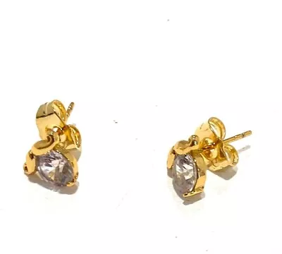 Pretty New 14k Gold Filled Cubic Zirconia  Moustache Post Stud Earrings • $5.35