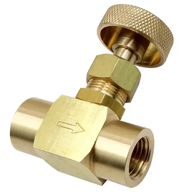 Brass Instrument Gas Needle Valve 1/4  NPT X 1/4  NPT Female 600 PSI • $14.99