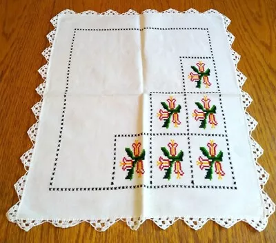 Handmade Cross Stitch Mexican Tortilla Napkin Servilleta Doily Kitchen Table • $13.99