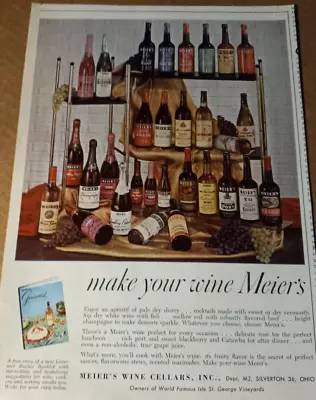 1963 Print Ad - Meier's Wine- Isle St George Vineyard Silverton Ohio Advertising • $6.99