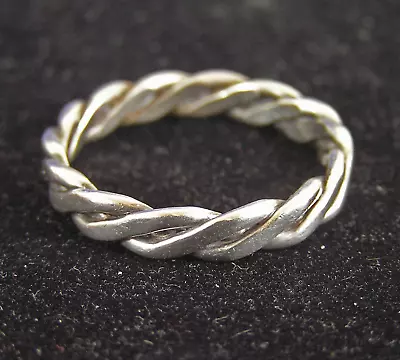 Huge Mens Sterling Silver 925 Ring Twist Rope Over Under Band Size 13 Signed ESS • $19.99