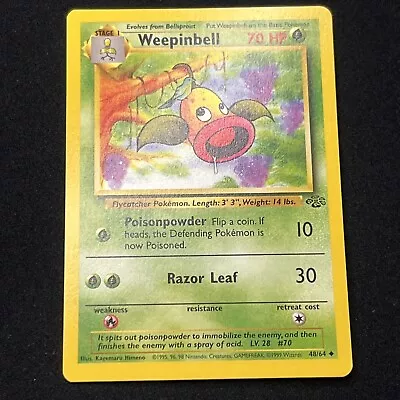 Weepinbell Jungle 48/64 Pokemon Card WOTC LP/MP • $1.39