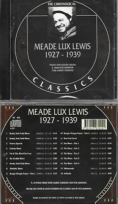 Meade Lux Lewis 1927-39 Classics Cd New Sealed Long Out Of Print • $15