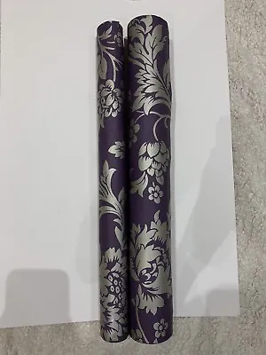 Lefotver Wallpaper Purple Silver Damask  Floral Royal • £9.99