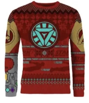 $33.09 • Buy Medium 40  Iron Man The Avengers Ugly Christmas Jumper / Sweater Merchoid Marvel