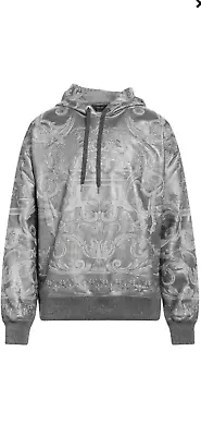 $1275 New Authentic Versace Baroque Oversized Hooded Sweatshirt Hoodie Cotton  L • $475