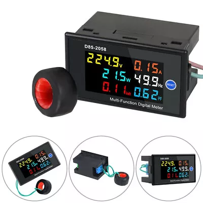 100A AC LCD Panel Digital Power Watt Meter Monitor Voltage KWh Voltmeter Ammeter • $31.12