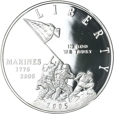 2005 P Marine Corps 230th Anniversary Proof 90% Silver Dollar See Pics Q560 • $82.46