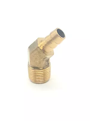 Brass 3/8 NPT X 3/8 Hose Barb 45 Degree Elbow Fitting (Parker 139HB-6-6) • $11.95