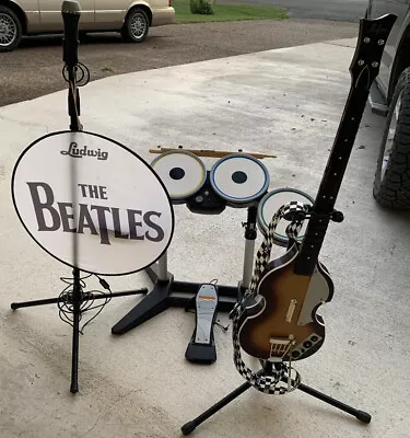 $250 • Buy Xbox 360 Beatles Rockband Limited Edition Bundle: Drums, Guitar, Mic, Untested