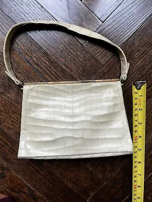 Vintage French Alligator Top Handle Purse Handbag 1950s • $79