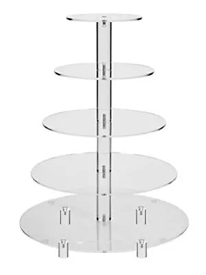 5 Tier Round Acrylic Cupcake Stand-Cake Stand-Dessert Stand Cupcake Tower 5RF... • $33.61