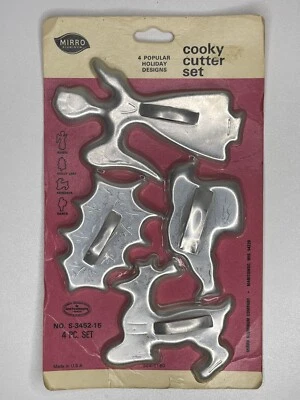 $16.97 • Buy VTG Mirro Aluminum Christmas Cookie Cutter Set Angel Santa Retro 1960's Sealed