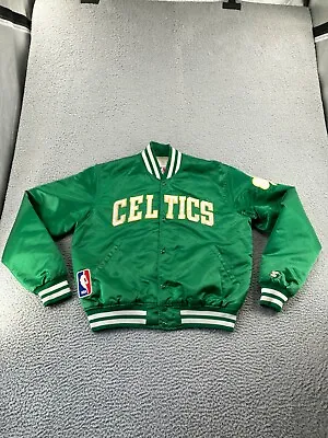 Vintage Boston Celtics Starter Jacket Mens Large Green Bomber Satin NBA 80s Rare • $249.99