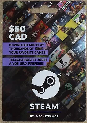 Steam $50 CAD Global Gift Card - Fast Delivery • $52.34