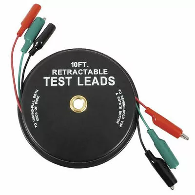 Retractable 3m Red Black & Green Lead Alligator Test Troubleshooting Cable Set • $37.95