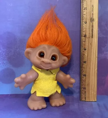 Vintage 1968 Unique Face 4.5  Dam Troll Doll - Orange Hair • $89.99