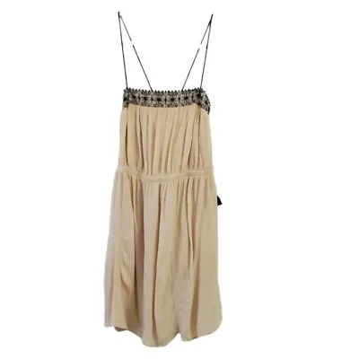 Zara Womens Mini Dress Small Cream Lace Spaghetti Straps Beach Bloggers Fave  • $29.99