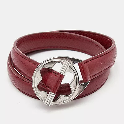 Montblanc Hold Me Tight Leather Sterling Silver Wrap Bracelet • $115.50