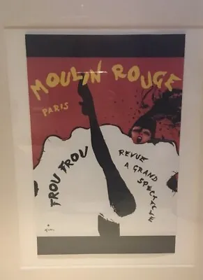 Vintage Bal Du Moulin Rouge Poster By Rene Gruau LARGE SIZE 23x 15.5 • $75