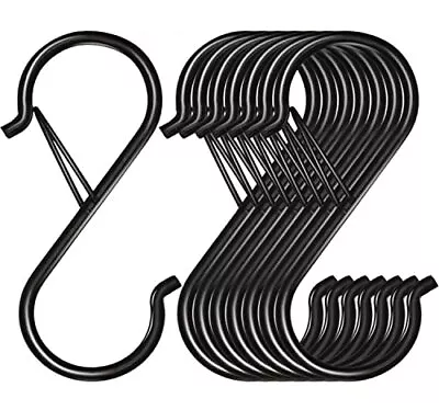 8 Pack S Hooks Hanging 3.5 Inch Heavy Duty S Hooks Safety Buckle S Shaped Hooks • $9.22