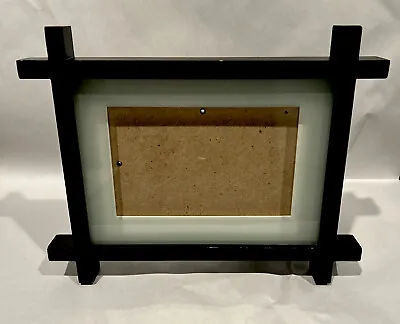 Vintage Black Wooded Shadow Box Photo Frame Fits Picture 3 In By 5 In. • $10