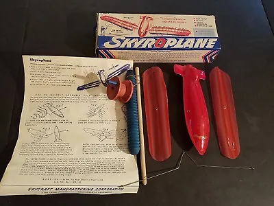 1951 Vintage Skyroplane With ORIGINAL BOX And Wooden Fly Reel AIRPLANE KITE • $44.99