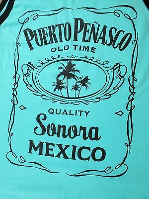 Men's Cotton Tank Top Blue : Size M Puerto Penasco Sonora Mexico EUC • $9