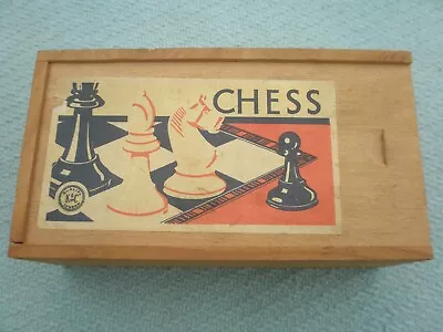 Vintage K. & C. London Set Of Staunton Style Boxwood Chess Men Pieces. • £12.50