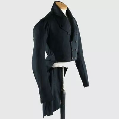 New War 1804th Portrait Coat Men Navy Blue Wool Military Tail Jacket • £164