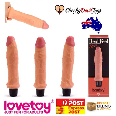 Multi-Speed Realistic Feel 8 Inch Veined Shaft Dildo Realistic Penis SexToy Dong • $7.98