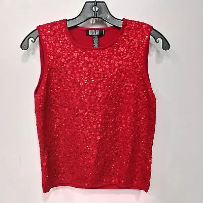 Laundry Women's Red Sleeveless Sequin Top Size Medium NWT • $9.99