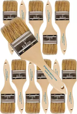 - Chip Paint Brushes - 12 Ea 2 Inch Chip Paint Brush Light Brown • $13.97