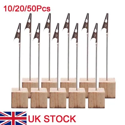 10/50pcs Cube Memo Clip Name Place Card Holders Table Number Picture Note Stand • £6.99