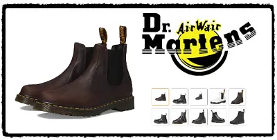 Dr. Martens Unisex 2976 Chelsea Boot - Waxed Full Grain - Chestnut Brown • $94.77