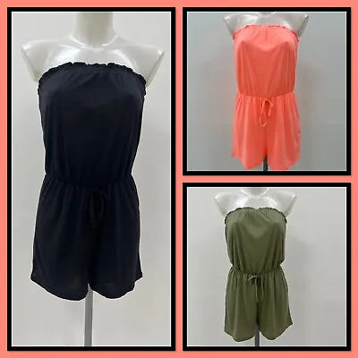 Ladies New Ex Matalan  Playsuit In 3 Colours Size S M L XL • £8.95