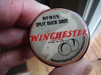 Antique Winchester Split Buck Shot Celluloid Tin - No. 9115 • $99