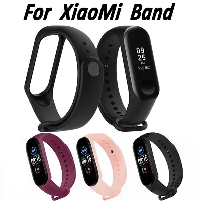 Silicone For Xiaomi MI Band 3 4 5 6 Wristband Smart Watch Strap Replacement • £2.75