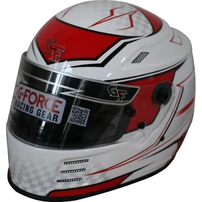 G-Force 13005MEDRD Race Driving Helmet REVO Full White/Red Medium NEW • $364.65