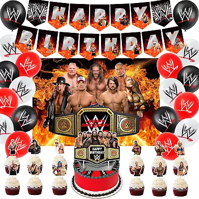 Wrestling Party Supplies Birthday Birthday Party Decorations Set Include Backdr • $41.24