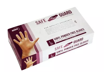 Vinyl Powder Free Disposable Gloves Large 100 Count Brand: Safe Guard • $7.35