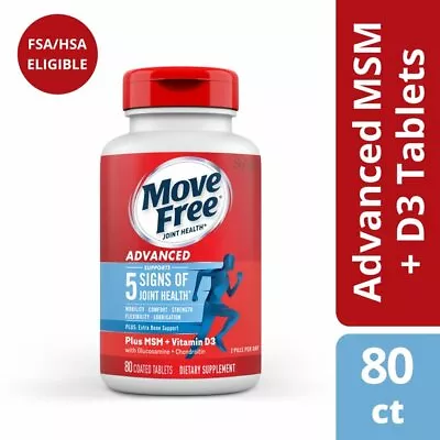 Move Free Advanced Plus MSM And Vitamin D3 80 Tablets - Joint Health Supplement • $34.84