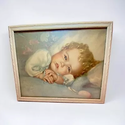 Vintage Print Lithograph Baby Late 1920's Room Decor Annie Benson Muller Framed • $37.99